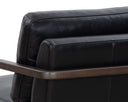 CASTELL SWIVEL LOUNGE CHAIR - BROWN CORTINA BLACK LEATHER