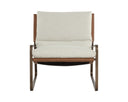 ZANCOR LOUNGE CHAIR - ANTIQUE BRASS GERALT LINEN TAN LEATHER