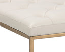 ENDALL OTTOMAN - ANTIQUE BRASS VINTAGE VANILLA LEATHER