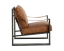 BERKE LOUNGE CHAIR - GUNMETAL TAN LEATHER