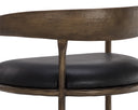 ZANATTA BARSTOOL - CHARCOAL BLACK LEATHER