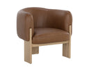 TRINE LOUNGE CHAIR - RUSTIC OAK VINTAGE CAMEL LEATHER
