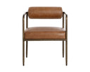 AJANI DINING ARMCHAIR - TAN LEATHER