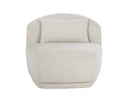SORAYA SWIVEL ARMLESS CHAIR - DOVE CREAM