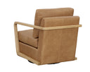 CASTELL SWIVEL LOUNGE CHAIR - RUSTIC OAK LUDLOW SESAME LEATHER