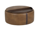 BORELLI WHEELED STORAGE OTTOMAN - TOBACCO TAN AUTUMN CHESTNUT