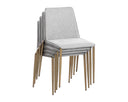 RENEE STACKABLE DINING CHAIR - ANTIQUE BRASS BELFAST HEATHER GREY BRAVO METAL