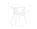 DEMI DINING ARMCHAIR - DISTRESSED BROWN