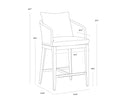 CAPRI COUNTER STOOL - SMOKE GREY COPACABANA MARBLE