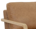 CASTELL SWIVEL LOUNGE CHAIR - RUSTIC OAK LUDLOW SESAME LEATHER