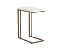 SAWYER END TABLE - ANTIQUE BRASS WHITE