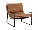 ZANCOR LOUNGE CHAIR - GUNMETAL TAN LEATHER