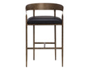 ZANATTA BARSTOOL - CHARCOAL BLACK LEATHER