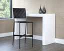 OMARI BARSTOOL - BLACK LEATHER
