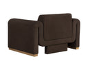 ROMER ARMCHAIR - BRUSHED GOLD NUBUCK COCOA LEATHER