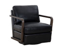 CASTELL SWIVEL LOUNGE CHAIR - BROWN CORTINA BLACK LEATHER