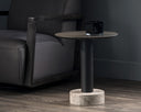 MONACO END TABLE - BLACK GREY MARBLE RAW UMBER
