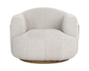 TADEO SWIVEL ARMCHAIR - WARM BROWN DOVE CREAM