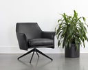 CROSBY SWIVEL LOUNGE CHAIR - ALPINE BLACK LEATHER