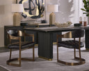BEAUMONT DINING ARMCHAIR - ANTIQUE BRASS CANTINA BLACK