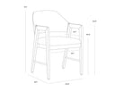 MILTON DINING ARMCHAIR - SMOKE ACACIA BRAVO CREAM