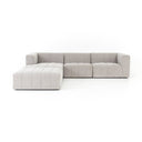 Langham Channeled 3-Piece Sectional - Left Chaise Ottoman Napa Sandstone