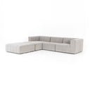 Langham Channeled 3-Piece Sectional - Left Chaise Ottoman Napa Sandstone