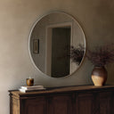 Opulent Bellvue Round Mirror - Shiny Steel