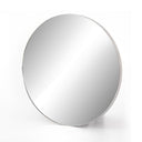 Opulent Bellvue Round Mirror - Shiny Steel