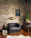 Nova Swivel Chair - Destroyed Black