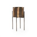 LuxeCraft Jed Planter - Weathered Brass
