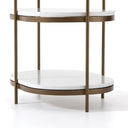 Aurelia Oval Nightstand - Polished White Marble Antique Brass
