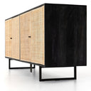 Aveline Carmel Sideboard - Black Wash W Natural Cane