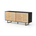 Aveline Carmel Sideboard - Black Wash W Natural Cane