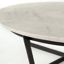 Aveline Felix Round Coffee Table - Sandblasted White Marble