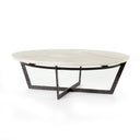 Verano Round Coffee Table - Sandblasted White Marble
