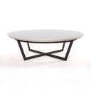 Verano Round Coffee Table - Sandblasted White Marble