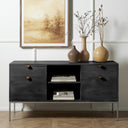 Solara Trey Modular Filing Credenza - Black Wash Poplar
