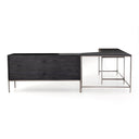 Aventine Trey Filing Credenza Desk System - Black Wash Poplar