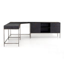 Aventine Trey Filing Credenza Desk System - Black Wash Poplar