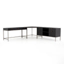 Aventine Trey Filing Credenza Desk System - Black Wash Poplar
