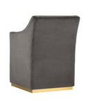 ZANE WHEELED DINING ARMCHAIR - PICCOLO PEBBLE