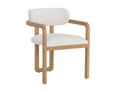 MADRONE DINING ARMCHAIR - RUSTIC OAK HEATHER IVORY TWEED