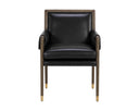 MAUTI DINING ARMCHAIR - DISTRESSED BROWN CORTINA BLACK LEATHER