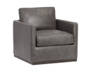 PORTMAN SWIVEL LOUNGE CHAIR - MARSEILLE CONCRETE LEATHER