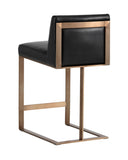 DEAN COUNTER STOOL - ANTIQUE BRASS CANTINA BLACK