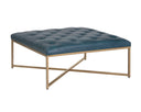 ENDALL OTTOMAN - ANTIQUE BRASS VINTAGE PEACOCK LEATHER