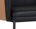 CARTER DINING ARMCHAIR - NAPA BLACK NAPA COGNAC