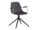 CASSIUS SWIVEL DINING ARMCHAIR - SLATE TINT NIGHTFALL BLACK
