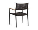 NAVA STACKABLE DINING ARMCHAIR - BLACK